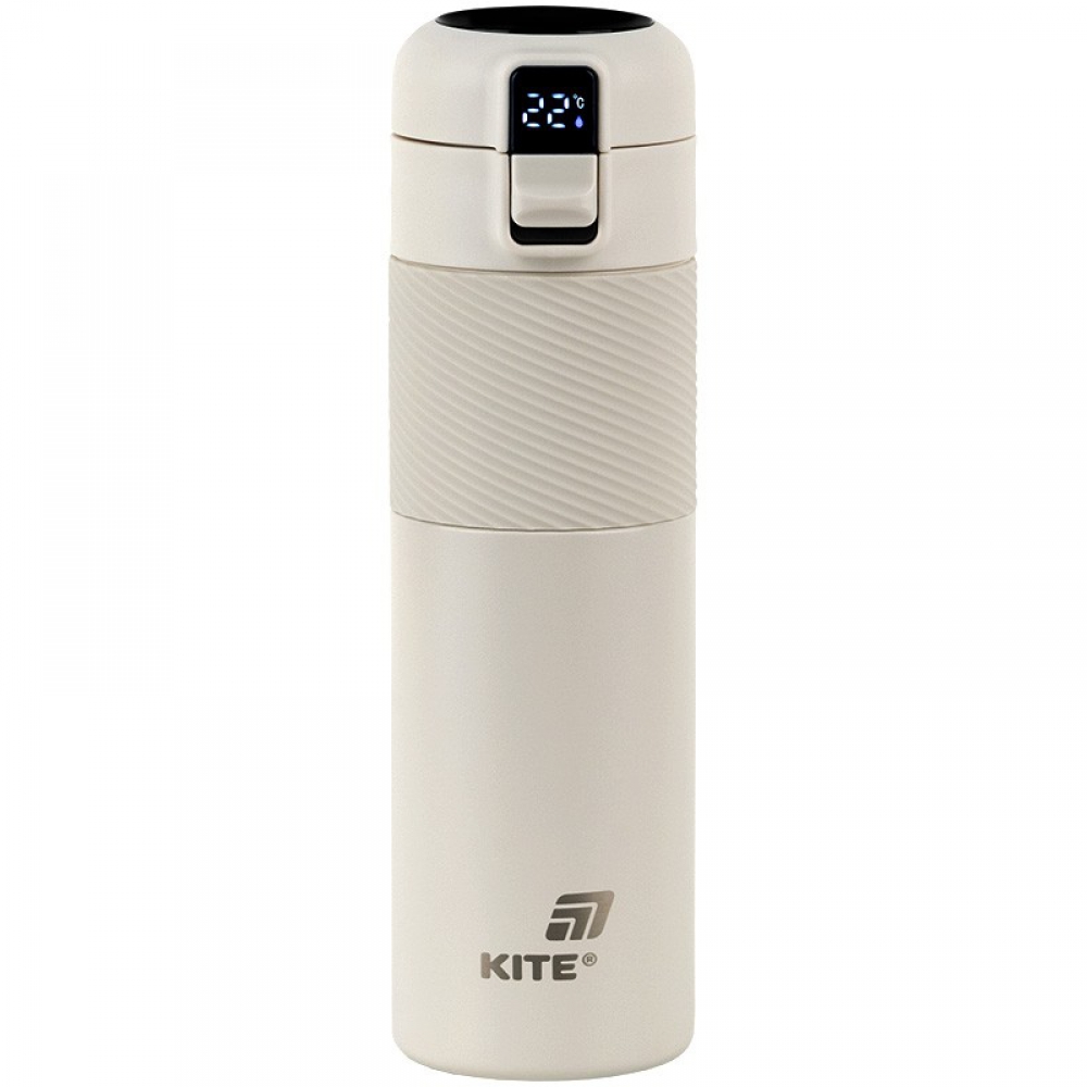 Термос з термодатчиком 450 мл, бежевий