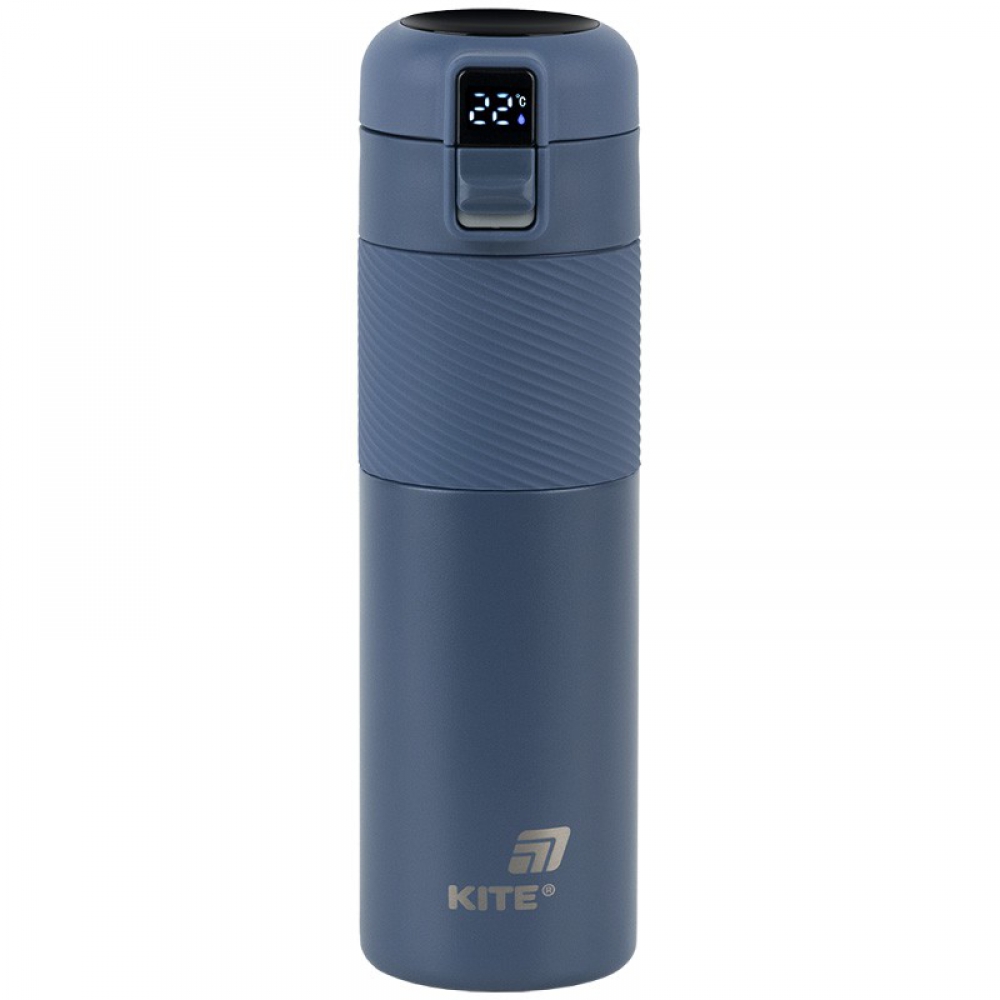 Термос з термодатчиком 450 мл, синій