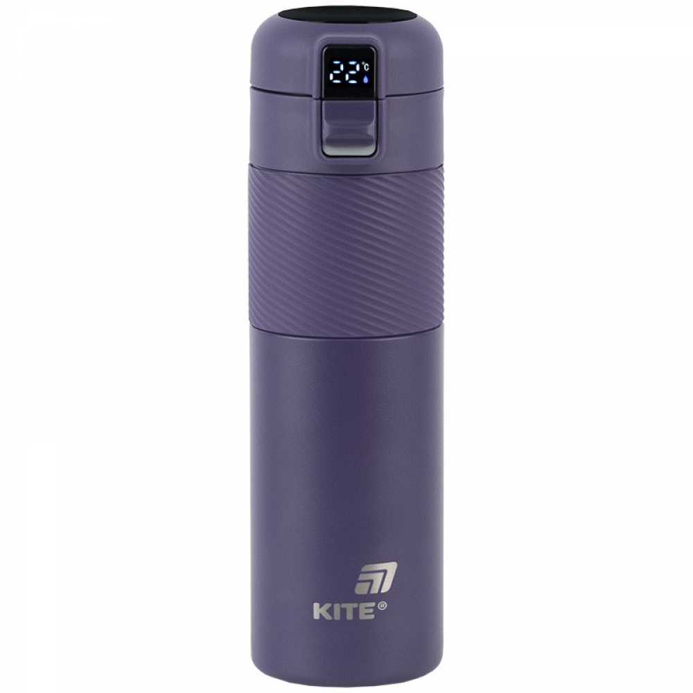 Термос з термодатчиком 450 мл, фіолетовий