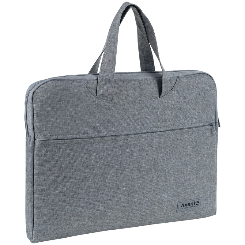 Сумка для документів текстильна А4, 1 відділ, світло-сіра