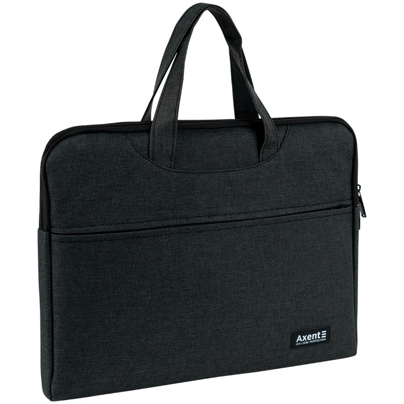 Сумка для документів текстильна А4, 1 відділ, темно-сіра