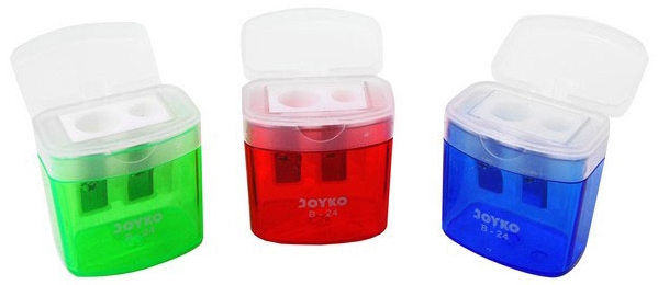 Чинка B-24 пластикова з контейнером подвійна, Peppy Pinto