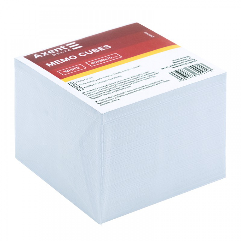 Папір для нотаток білий 90х90х70мм, непроклеєний