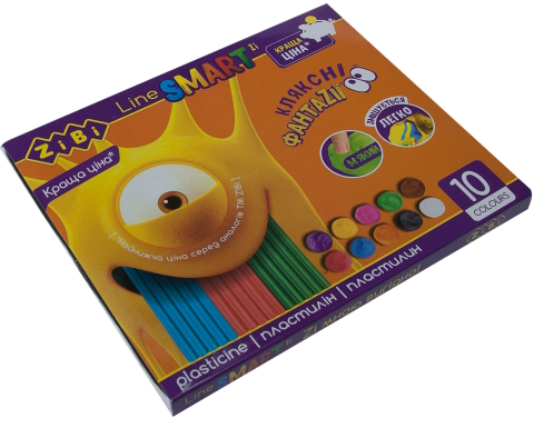 Пластилін 10 кольорів, 200 г, ZB.6223