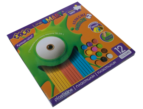 Пластилін 12 кольорів, 240 г, ZB.6224