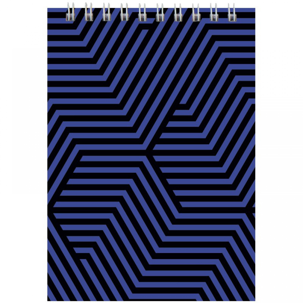 Блокнот на спiралi, А6, 48 арк.,кліт., синій