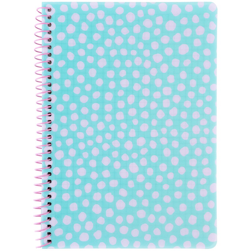 Блокнот на спіралі пласт. обкл., А5, 80 арк.,кл., блакитний