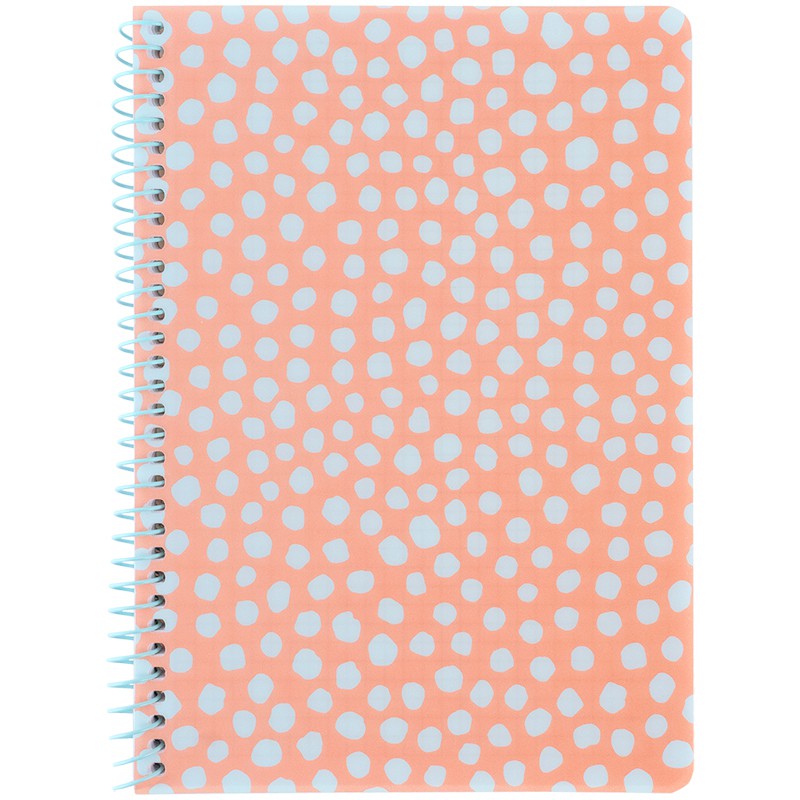 Блокнот на спіралі пласт. обкл., А5, 80 арк.,кл., персиковий