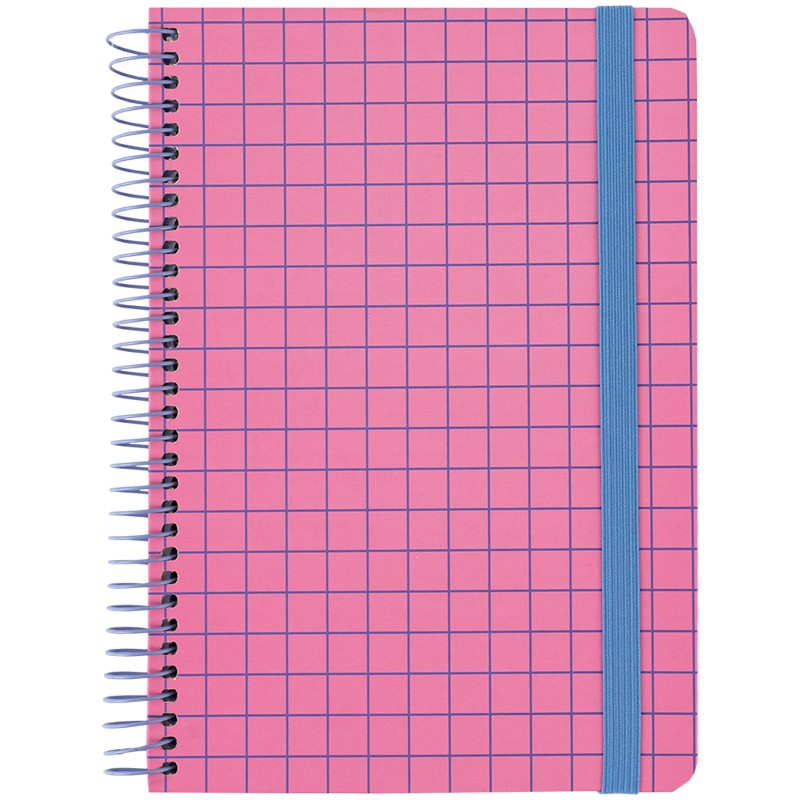 Блокнот на спіралі тверда обкл., А5, 120 арк.,кл., рожевий