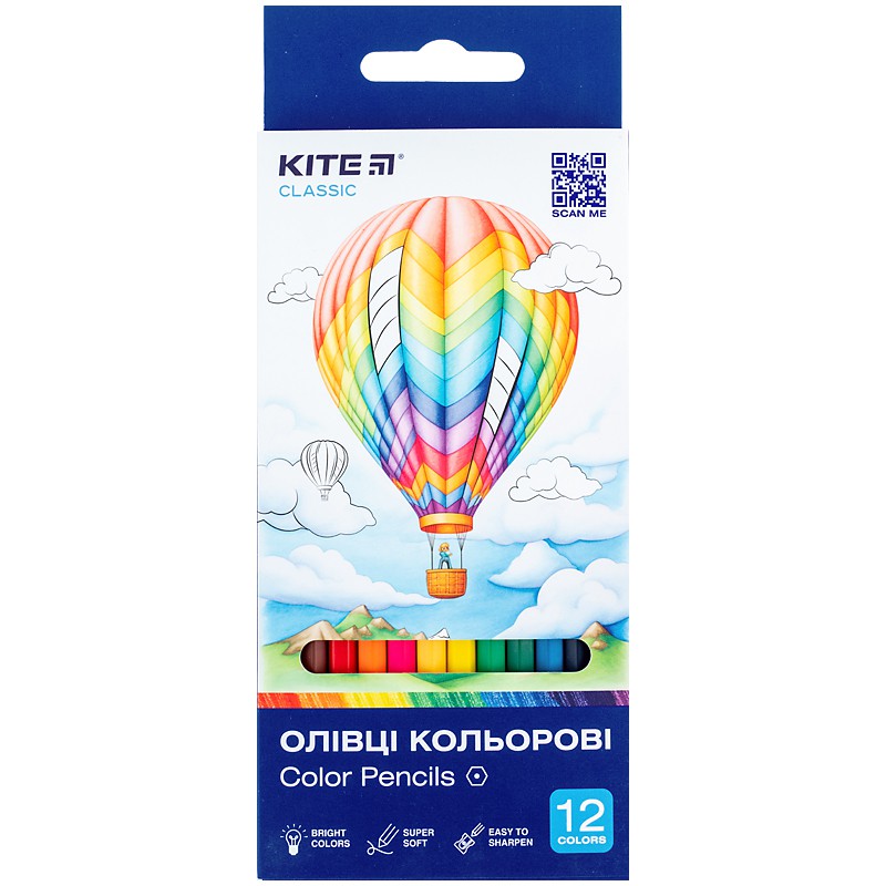 Олівці кольорові, 12 шт. Kite Classic