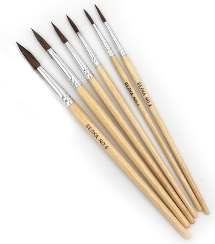 RA-7678(DSCN1924Н-р пензл. білка кругл. 6шт. (1,2,3,4,5,6) 1шт / етик.