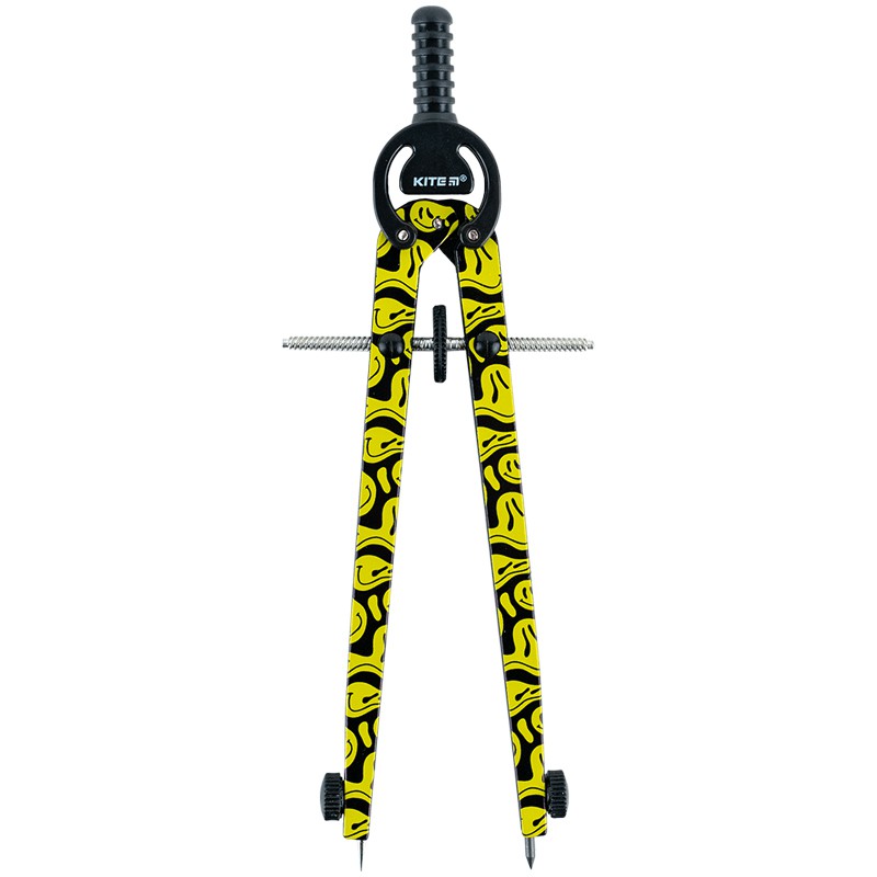 Циркуль металевий з принтом + грифель у футлярі, 165 мм