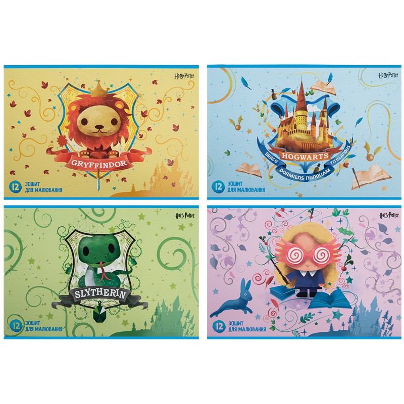 Зошит для малювання, 12 арк., скоба, софт тач + УФ лак, HP