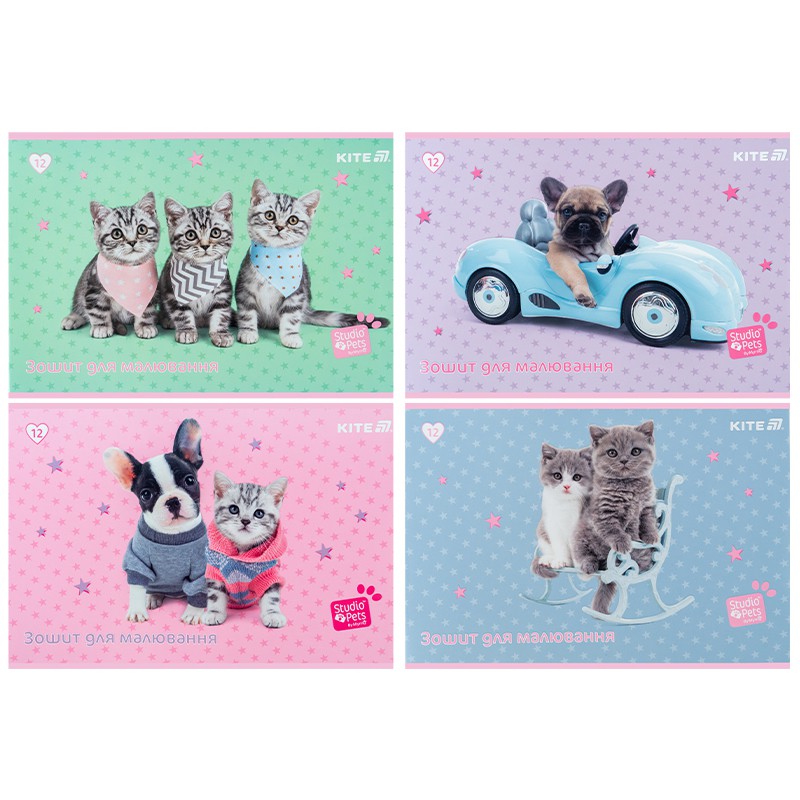 Зошит для малювання, 12 арк., скоба, софт тач + УФ лак, SP