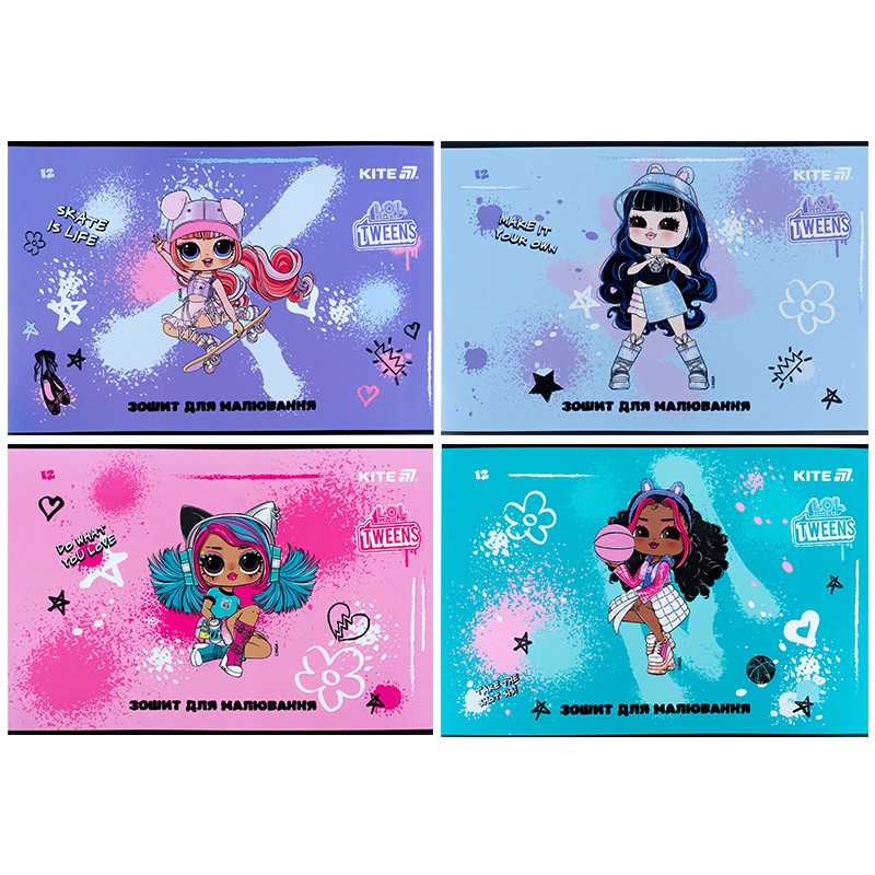 Зошит для малювання, 12 арк., скоба, УФ лак + глітер, LO