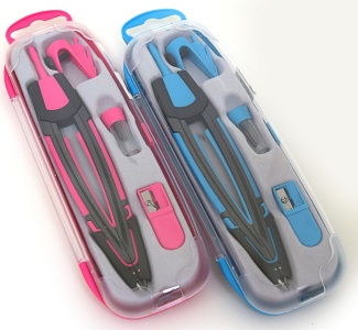 S45004 Циркуль в футлярі 4 предм. (З грифелем), mix5