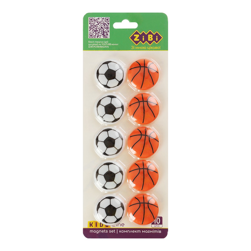 Комплект магнітів М'ЯЧИК, 10 шт *30 мм KIDS Line