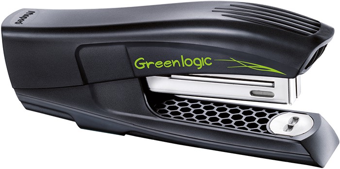 Степлер настільний GREENLOGIC, пластиковий, 25л., (скоби №24/6; 26/6), чорний