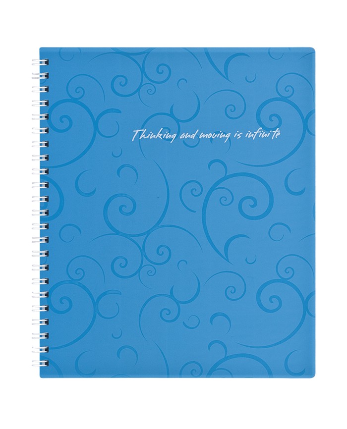 /Зошит на пруж. Barocco В5, 80 арк, кл., блакитний, пласт.обкл.