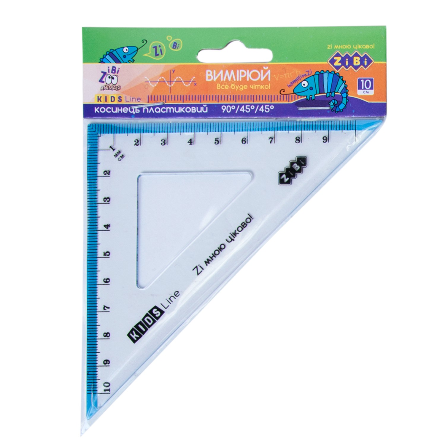 Косинець 100мм, з блакитною смужкою, блістер