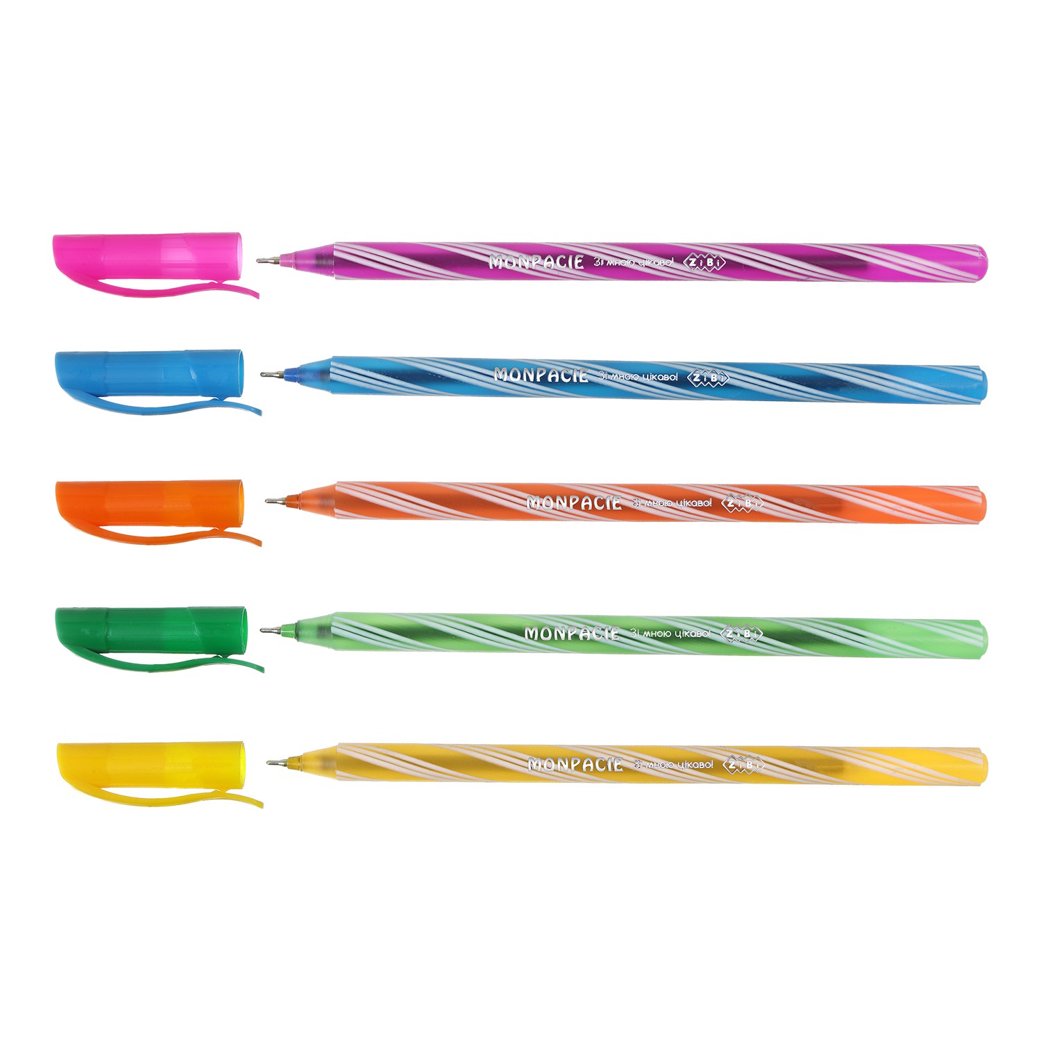 Ручка масляна 0.5мм, синяя, асорті корпус KIDS Line