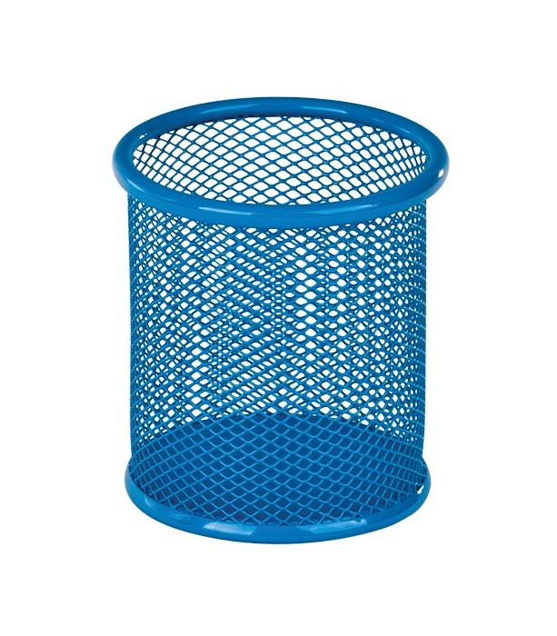 Підставка для ручок кругла 90х90х100мм, металева, синя