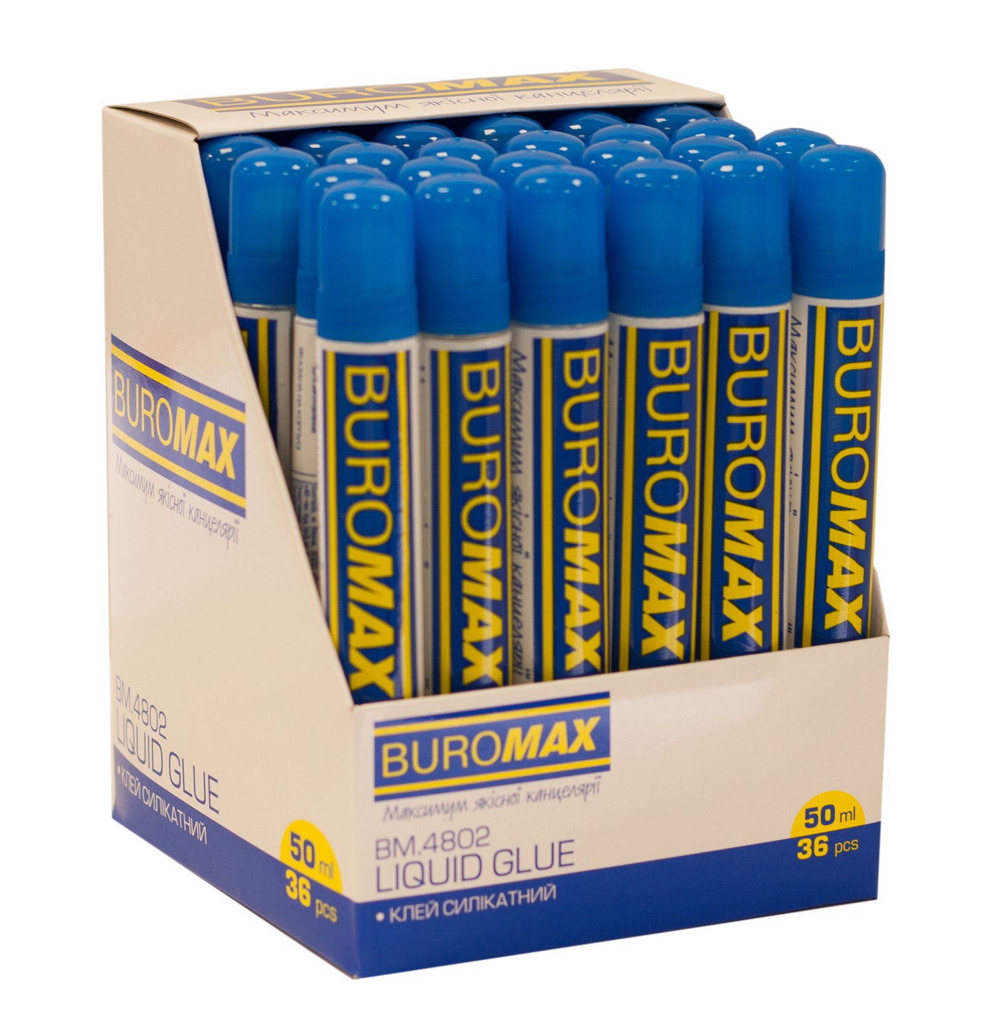 Клей силікатний 50мл з губкою, JOBMAX