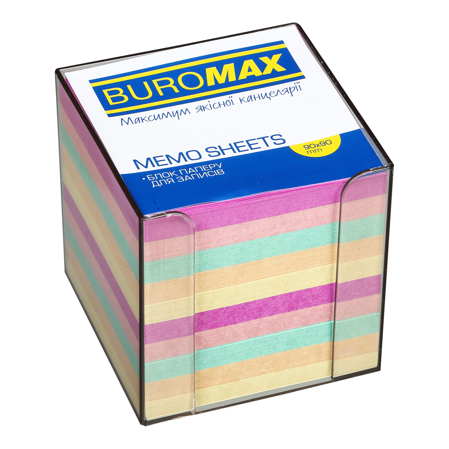 /Бокс з кольоровим папером 90х90х90мм.,  димч.