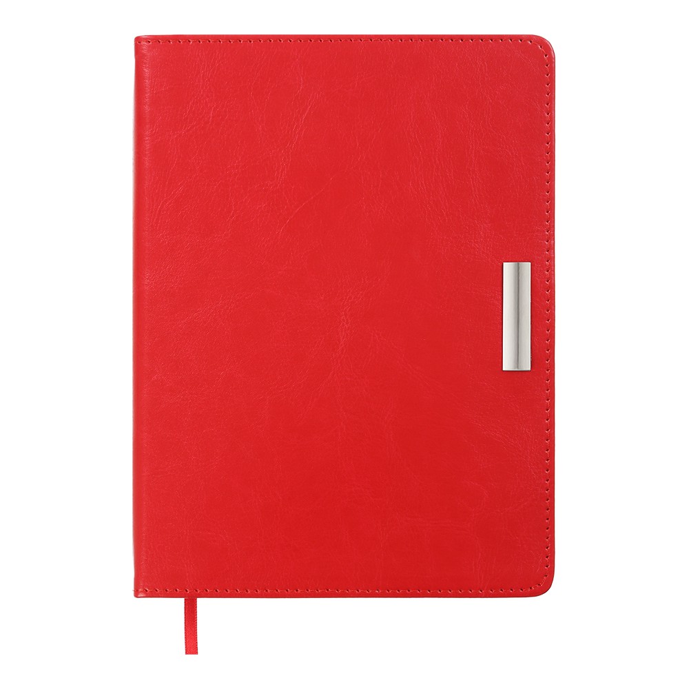 Щоденник датов. 2026 SALERNO, A5, червоний, штуч. шкіра