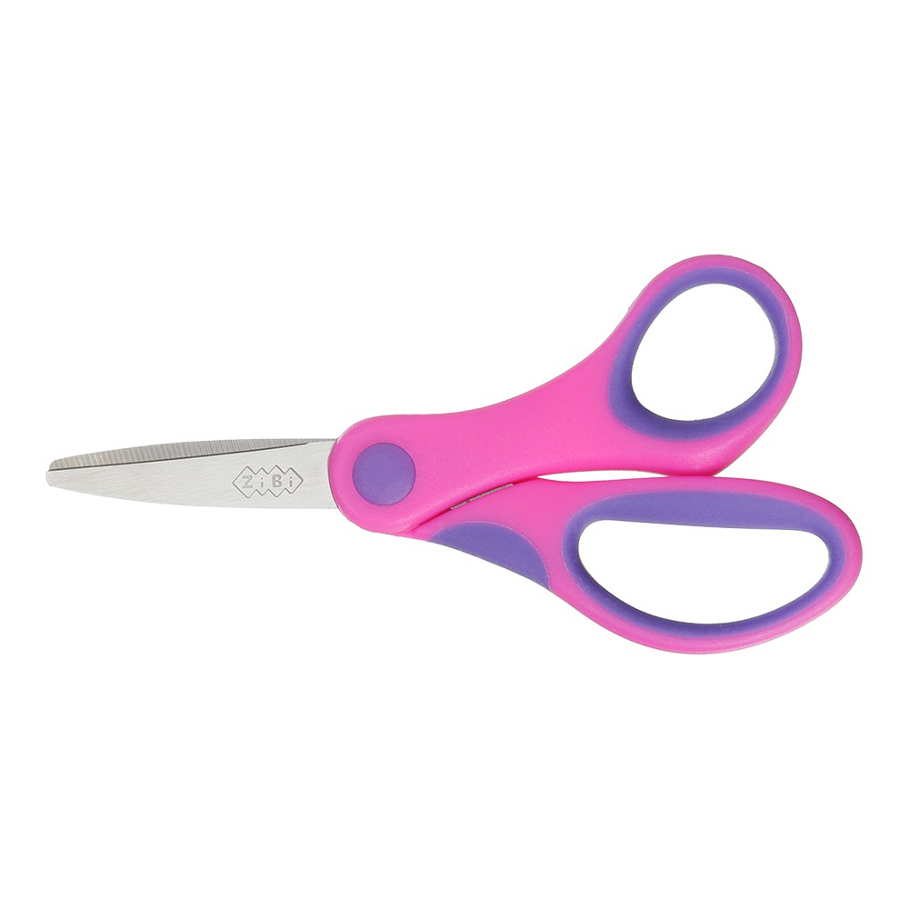 Ножиці дитячі 126мм, пластикові ручки з гумов. вставками, рожевий
