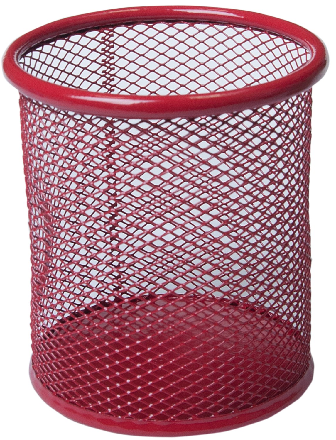 Підставка для ручок кругла 80х80х97мм, металева, червона