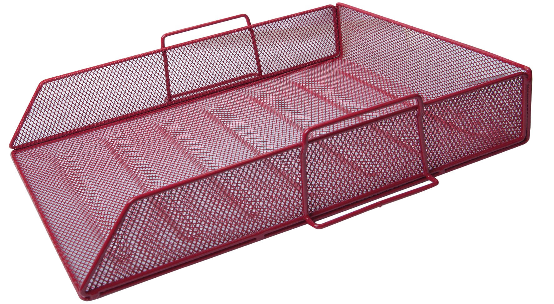 Лоток для паперів 335х275х78мм, металевий, червоний