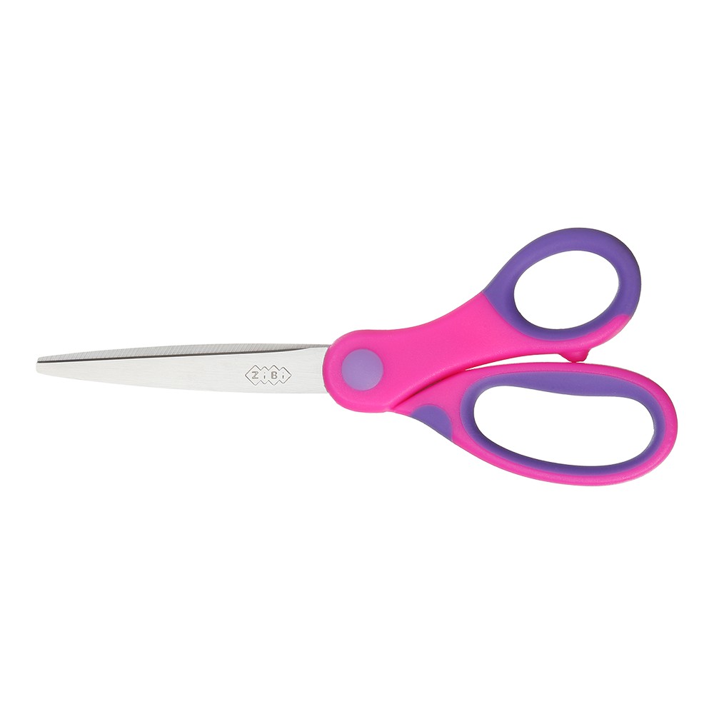 Ножиці дитячі 152 мм з гнучким гумовим кільцем і гумовими вставками, рожевий