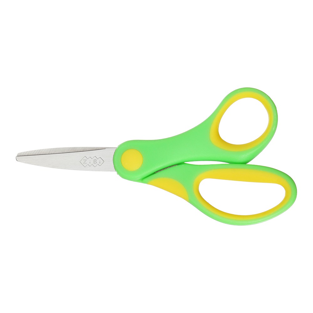 Ножиці дитячі 126мм, пластикові ручки з гумов. вставками, салатовий
