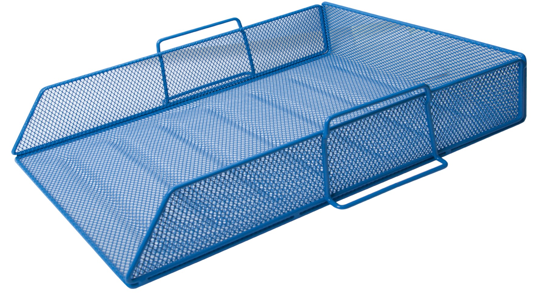 Лоток для паперів 335х275х78мм, металевий, синій