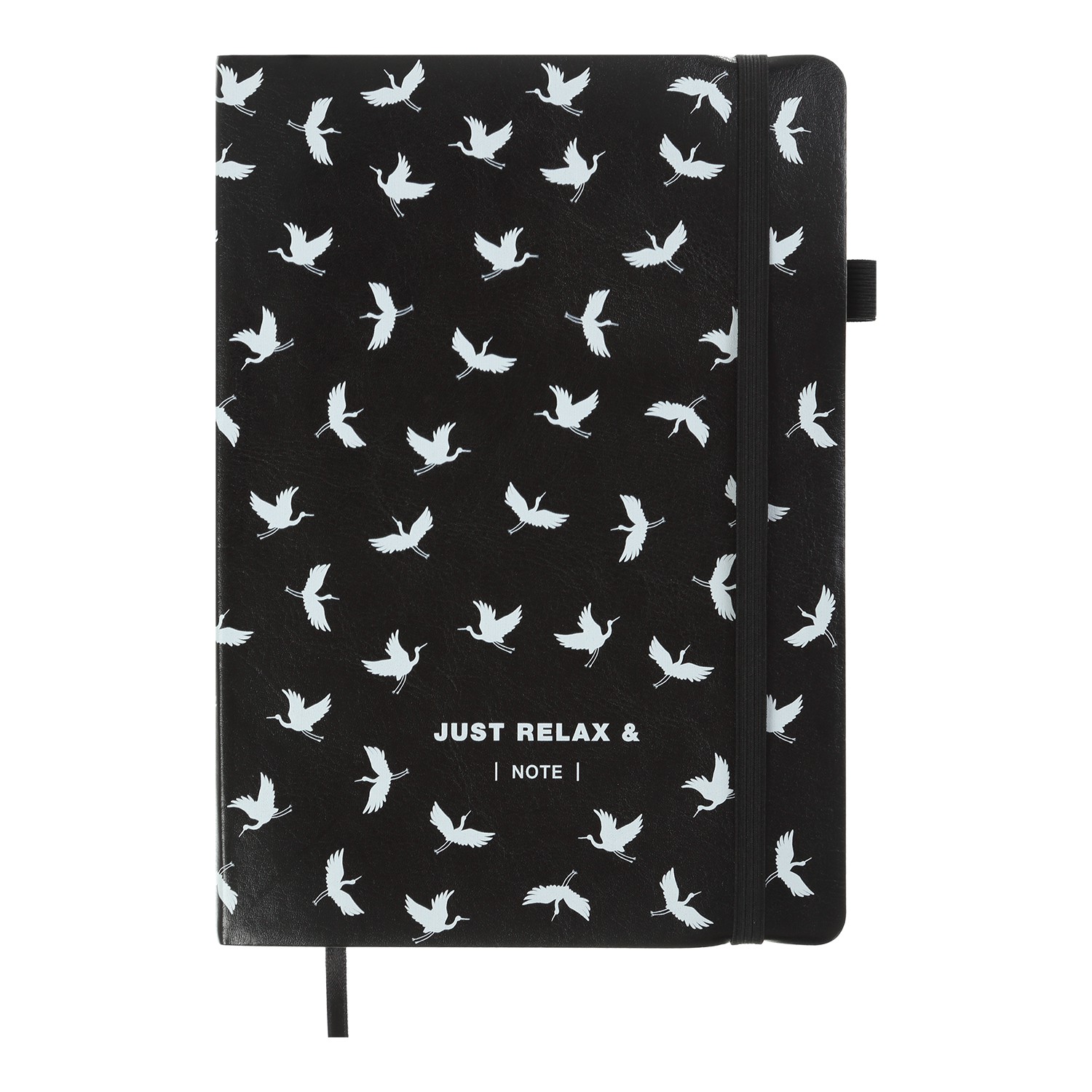 Блокнот діловий RELAX А5, 96арк., клітинка, обкладинка зі штучної шкіри, чорний.