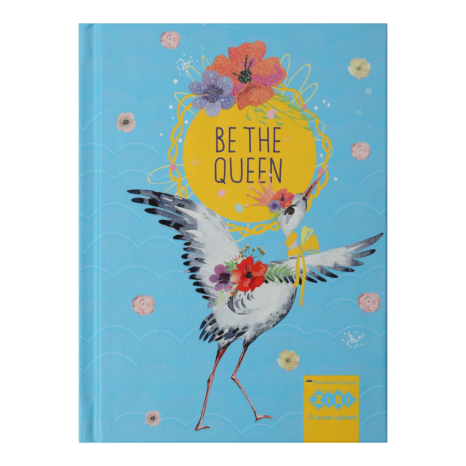 /Блокнот BE THE QUEEN, А-6, 64л., кл., тв. обкл., мат. лам.+лак, гліт, бірюзовий