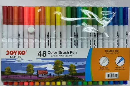 Фломастери двосторонні (пензлик/лінер) 48 кольорів, CLP-40,ТМ