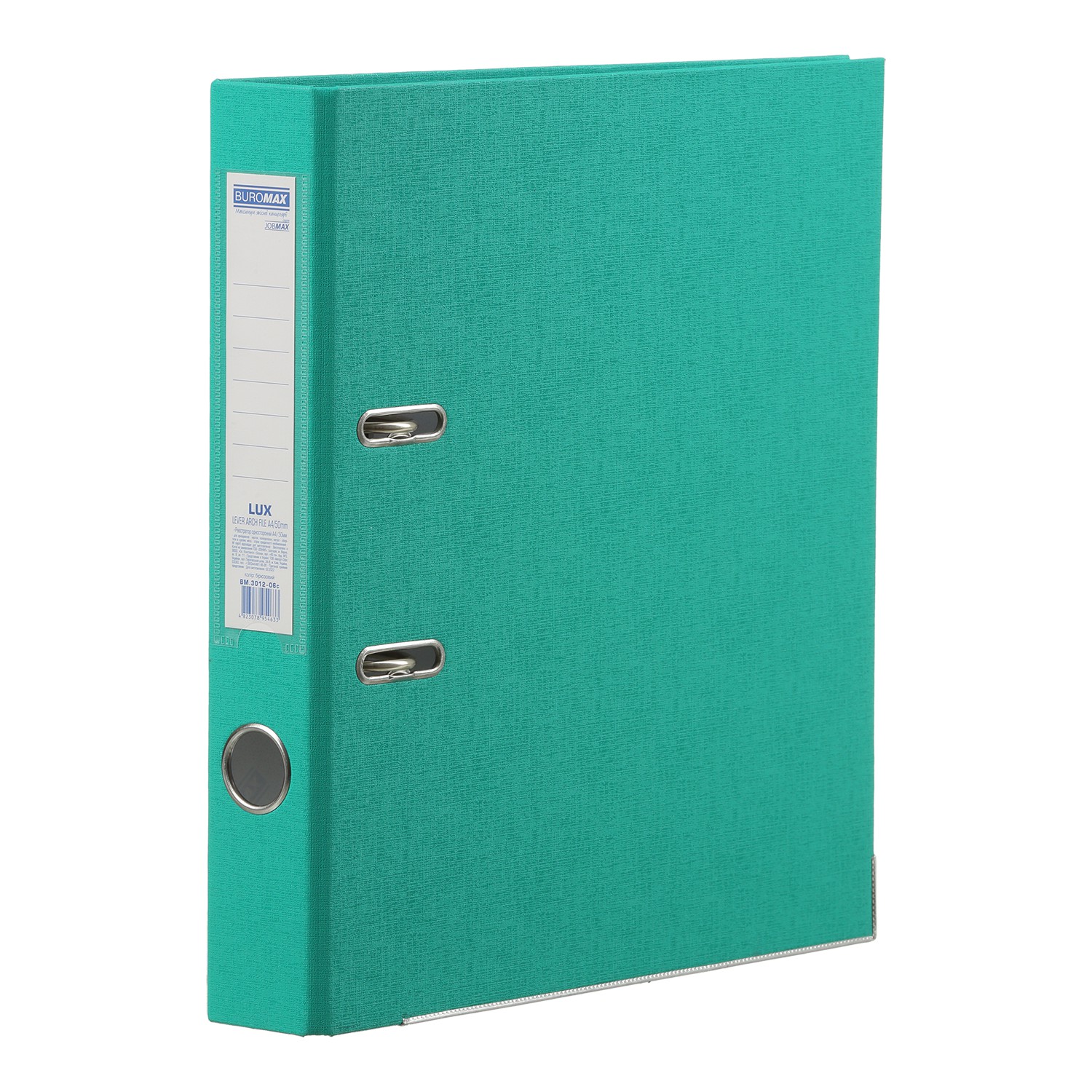 $Реєстратор LUX одност. JOBMAX А4, 50/55 мм (внутр./зовн.), PP, бірюзовий, збірний