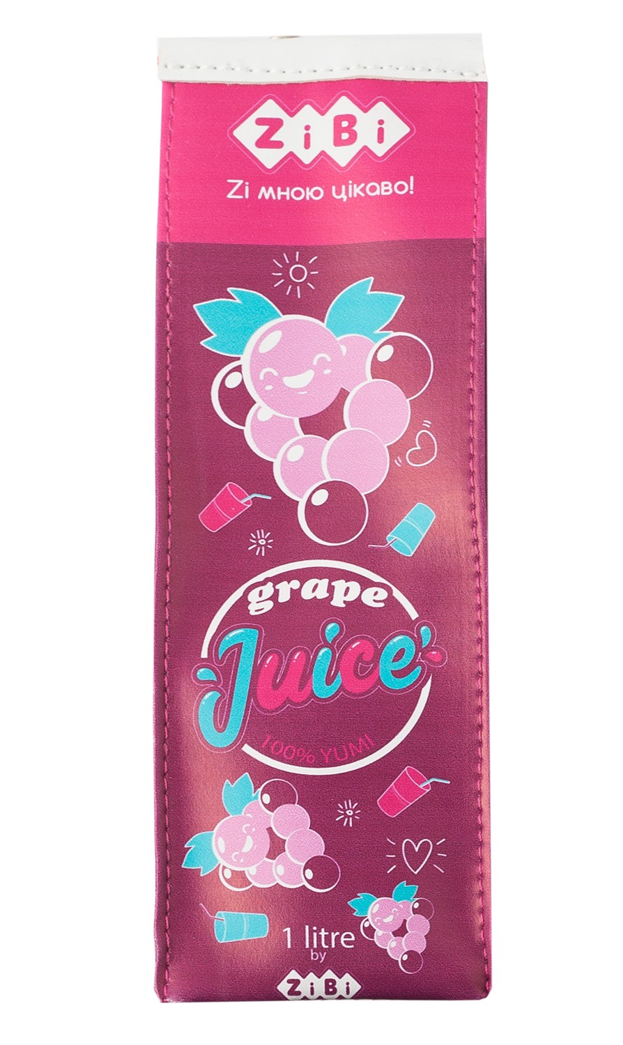 Пенал м'який СІК ВИНОГРАД, 22х6х6 см, бордовий