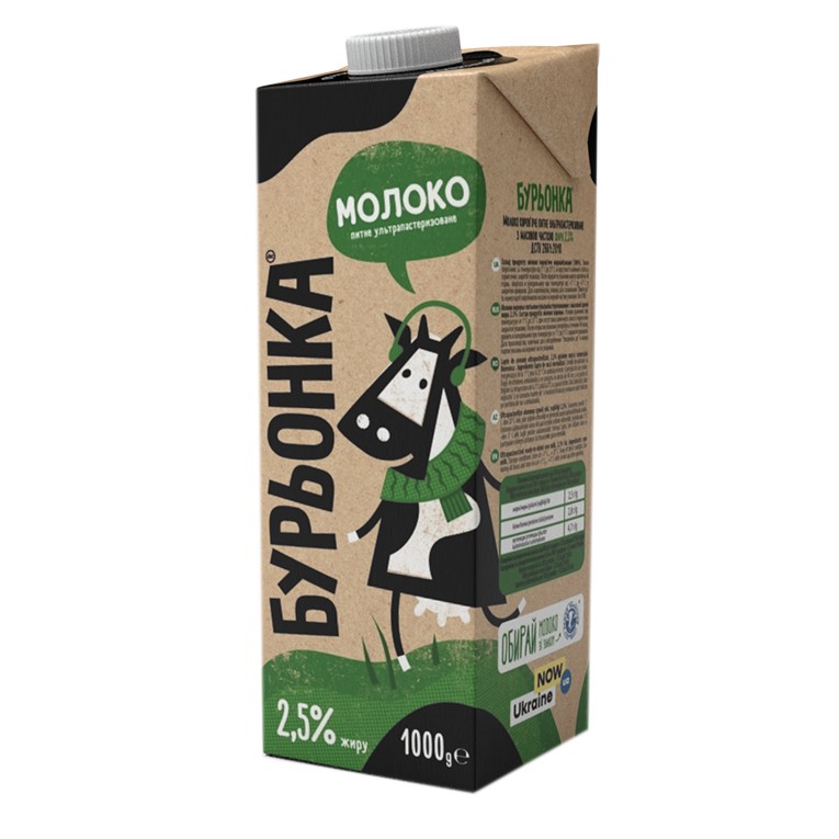 /Молоко 2,5% 1000г, ультрапастеризоване., БУРЬОНКА
