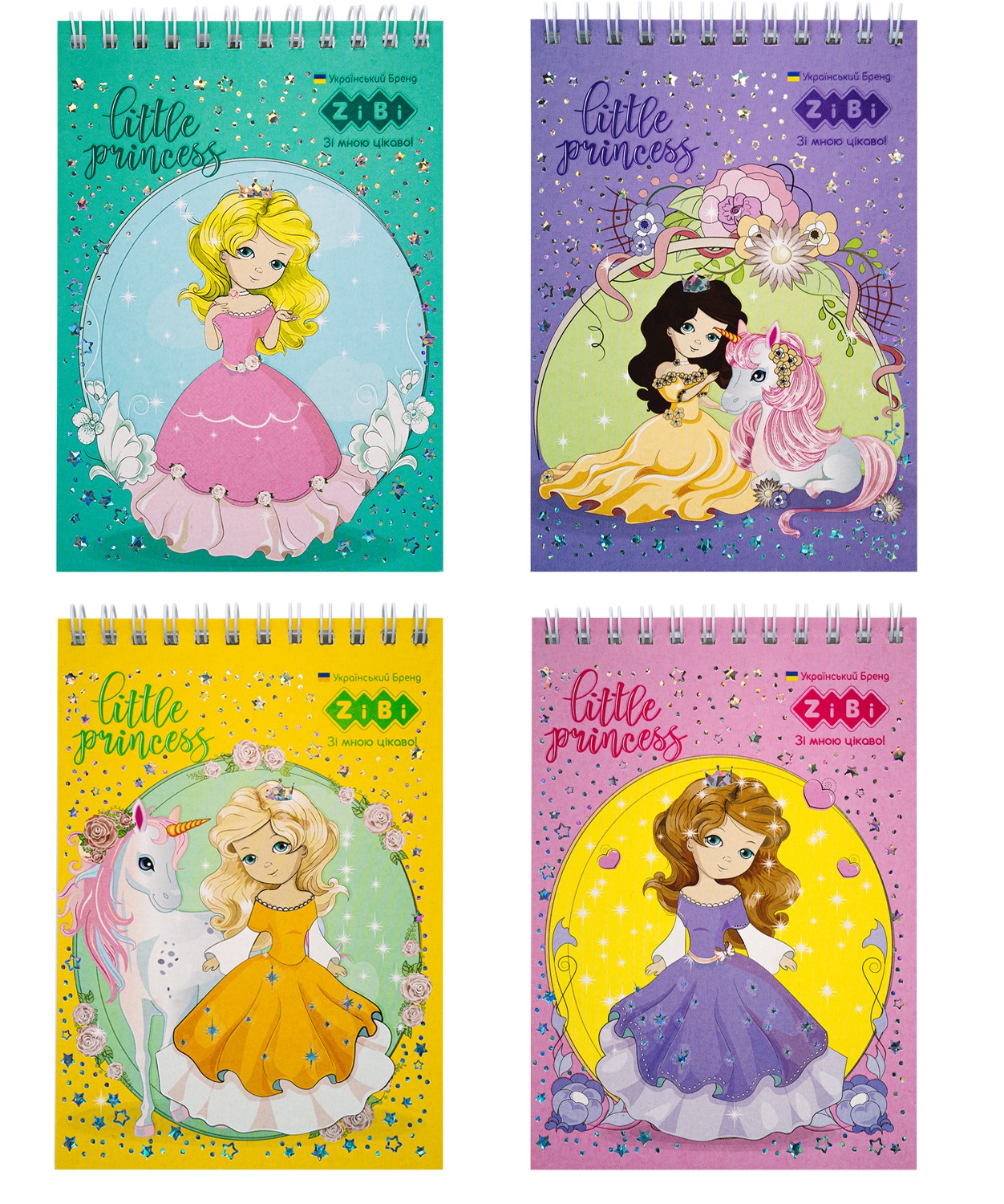 /Блокнот на пружині зверху PRINCESS, А6, 40 арк., карт.обкл., KIDS Line