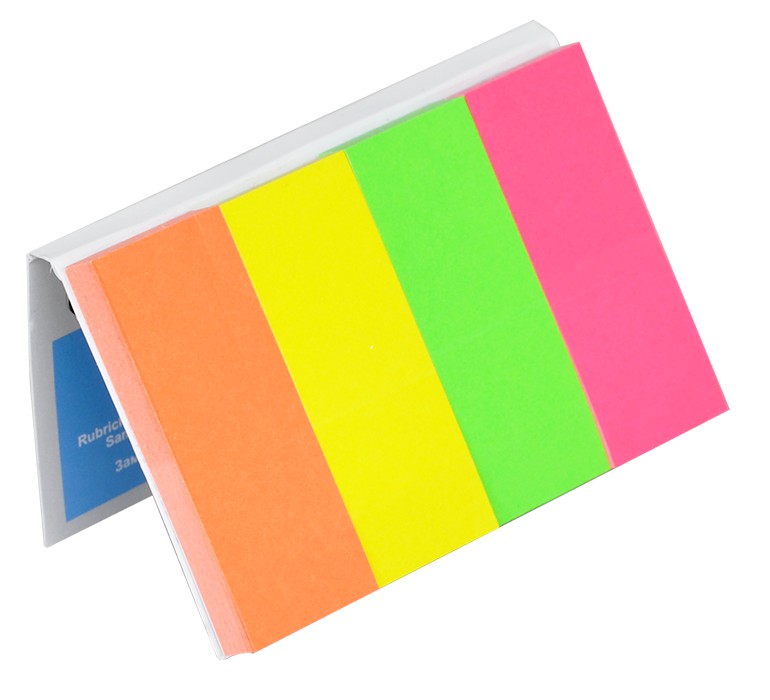 Закладки паперові з клейким шаром, 4 кол. х50арк., 20х50мм, неон, асорті