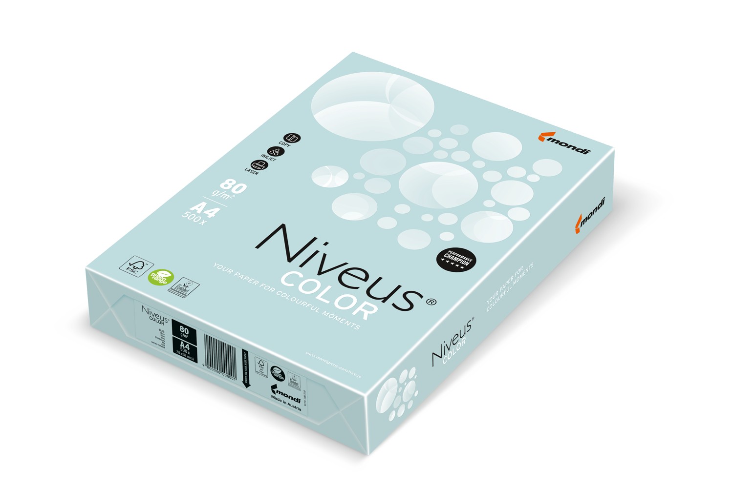 Папір кол.пастель, А4/80, 500арк., BL29, св.-блакитний