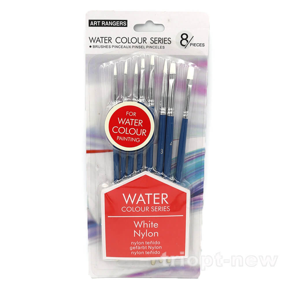 000BREW0815B Набір пензлів білий нейлон для акварелі 