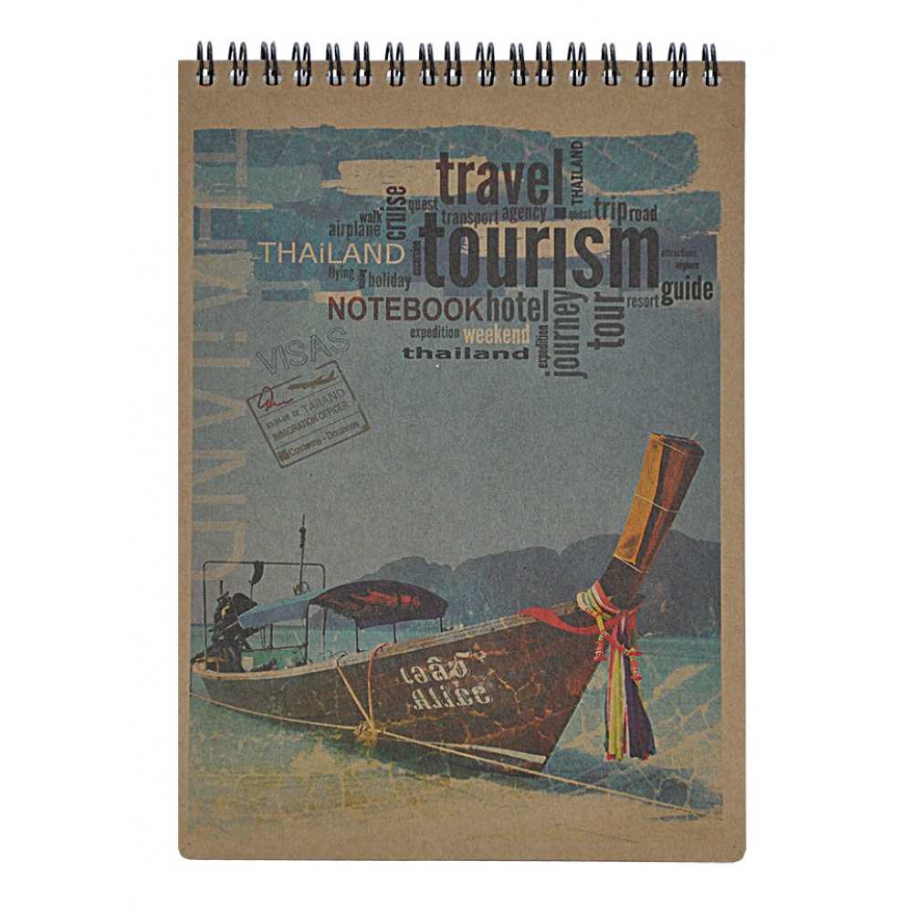 /Блокнот на пруж. зверху KRAFT, А5, 80 арк., клітинка, перф.