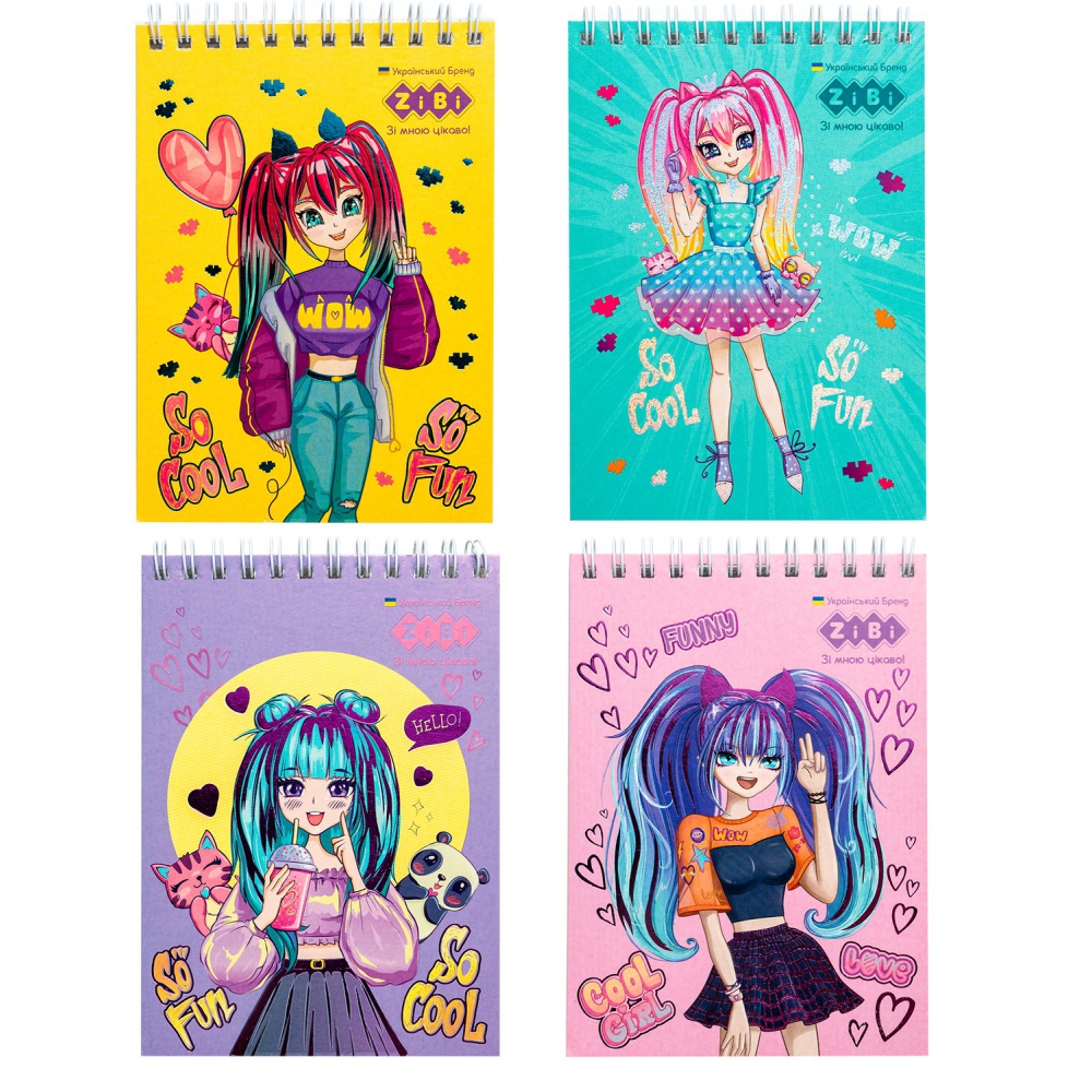 /Блокнот на пружині зверху WOW TRENDY, А6, 40 арк., карт.обкл., KIDS Line