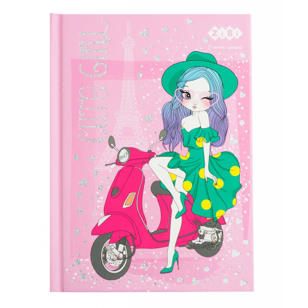 /Блокнот CUTE GIRL, А-6, 64л., кл., тв. обкл., мат. лам.+лак, рожевий