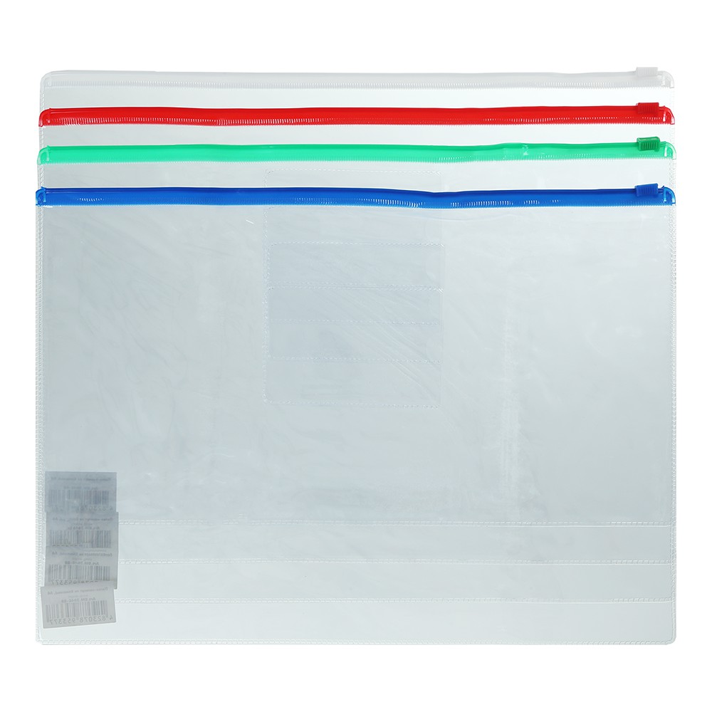 Папка-конверт А4, пласт. блискавка, асорті