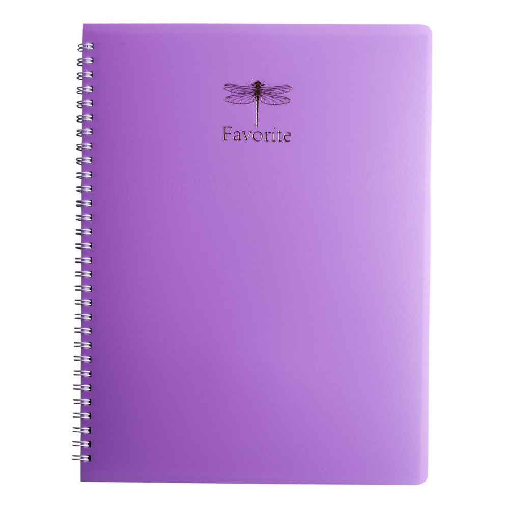 /Зошит для нотаток FAVOURITE, PASTEL, А4, 80 арк., клітинка, пласт. обкладинка, бузковий